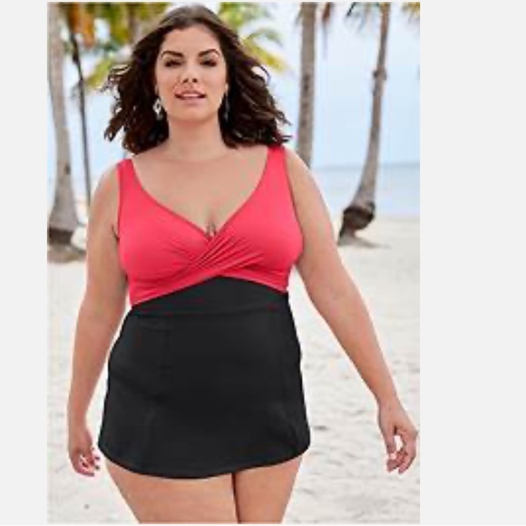 Venus Plus size Caress Swimdress NWT 22, gathered wrap detailing at bust - Picture 1 of 3
